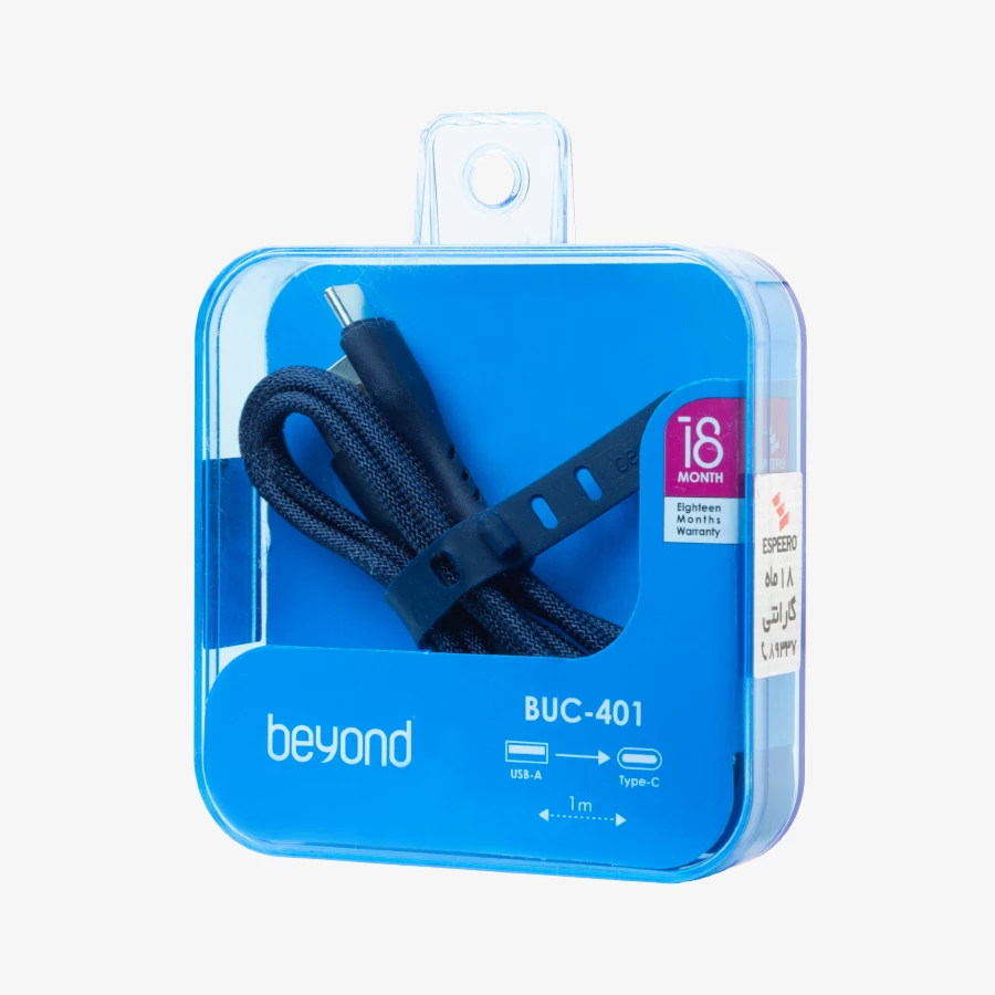 کابل شارژ تایپ سی بیاند مدل BEYOND BUC-401 TYPE-C طول 1 متر
