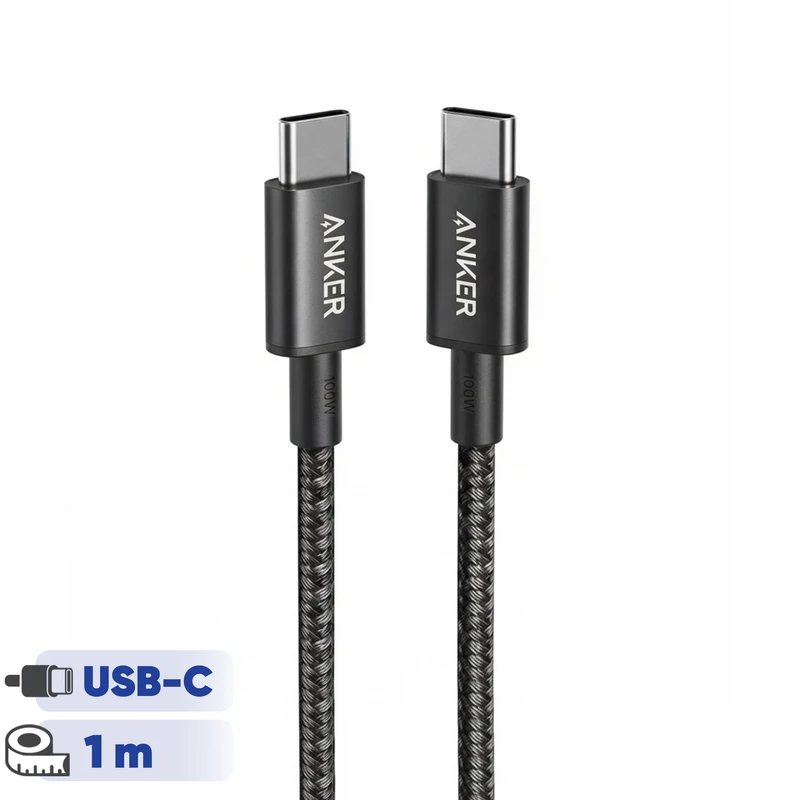 کابل شارژ تبدیل USB-C به USB-C انکر مدل ANKER A8756H11 100W PD TYPE-C طول 1 متر