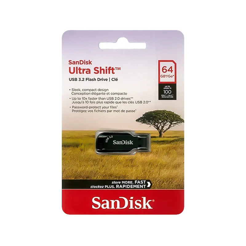 فلش ۶۴ گیگ سن دیسک SanDisk Ultra Shift CZ410 USB3.2